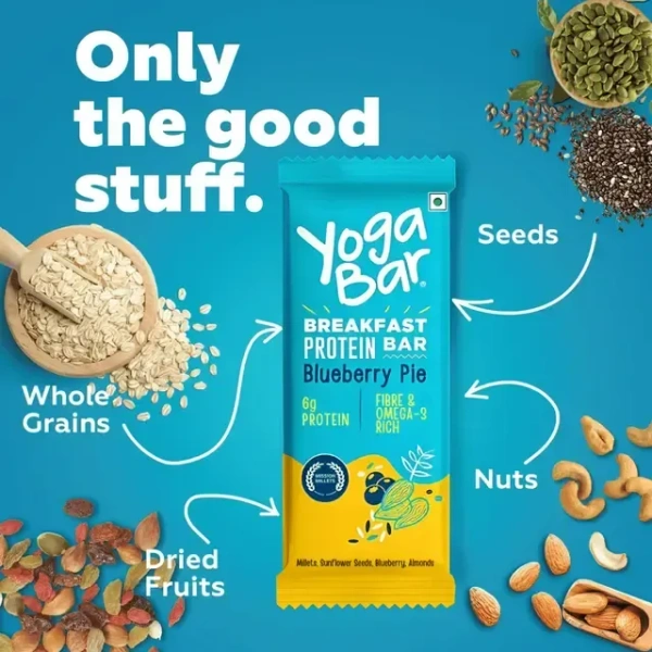 yoga bar breakfast protein bar blueberry - 45 gm