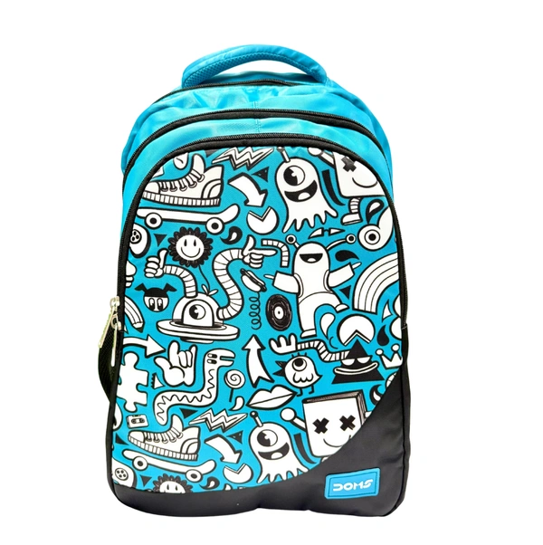 DOMS School Bag  Doodle - Cyan Aqua