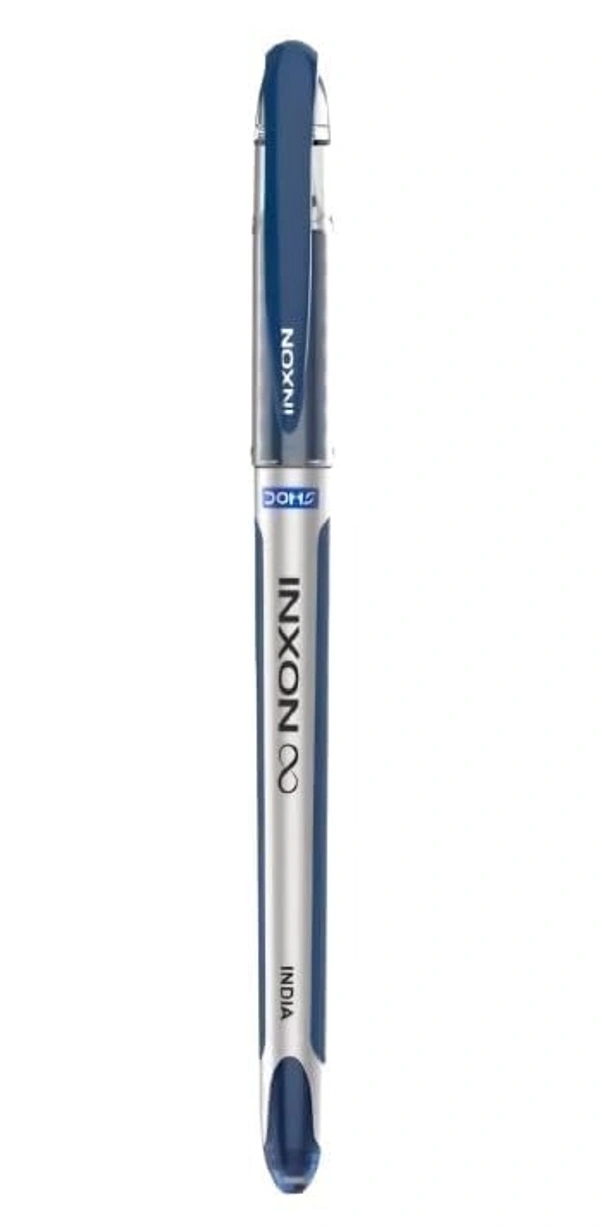 Doms Inxon Blue Ball Pen| 0.7mm ULV Ink Technology| Soft Rubberized Grip| Pack of 10 Blue Ballpens