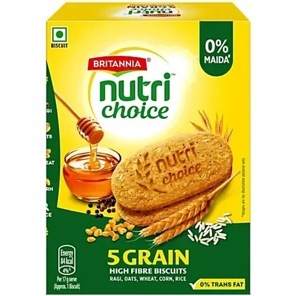 Britannia Nutri Choice 5 Grain Digestive High Fibre Biscuits - 200g