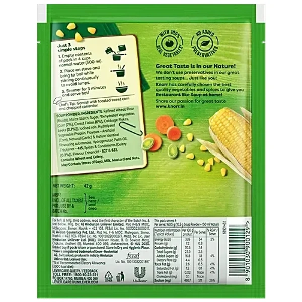 Knorr Sweet Corn Soup - Real Vegetables, - 42g