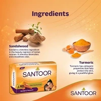 Santoor Sandal & Turmeric Bathing Soap, 125 g (Pack of 4) - 125
