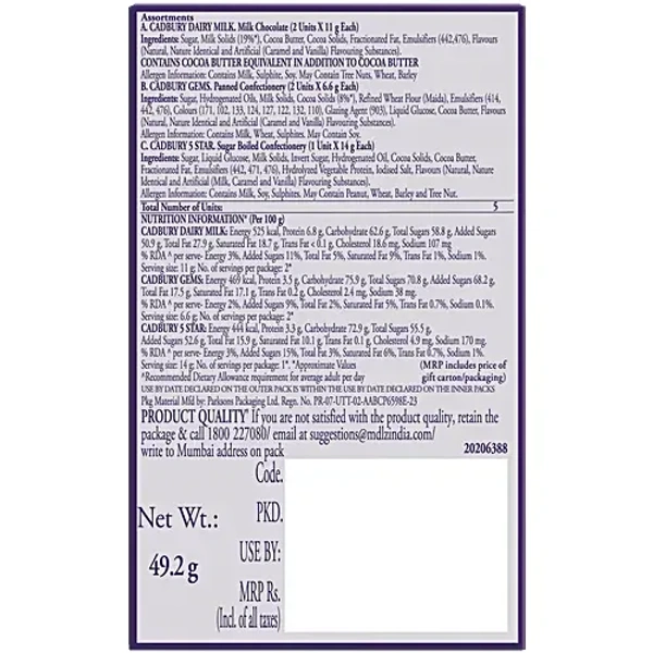 Cadbury Celebrations Assorted Chocolate Gift Pack, 89.2 g