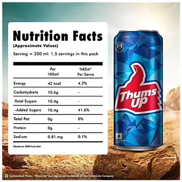 Thums Up Soft Drink, 300 ml Can