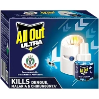 All Out Ultra Liquid Vaporiser Mosquito Repellent Starter Pack,l Machine + Refill - 45 mL