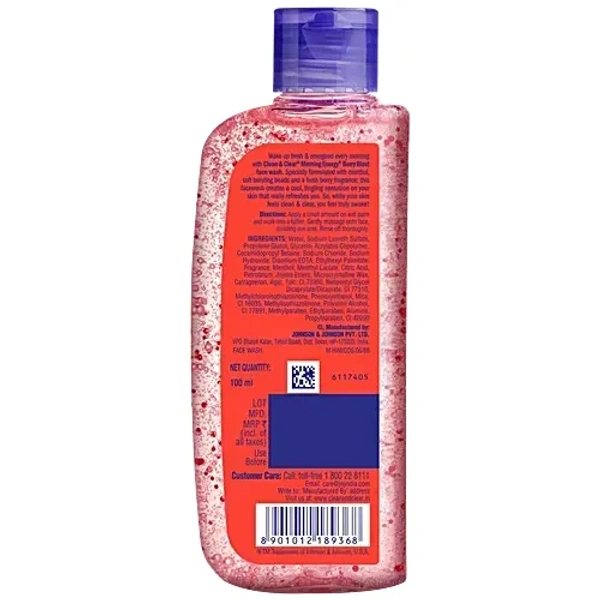 Clean & Clear Morning Energy Berry Blast Face Wash, 100 ml - 100ml