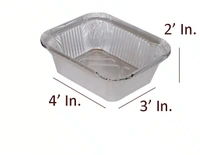 Aluminium Foil Container Box with Lid Pack for Food Packing, Baking, Takeaway | Disposable Foil Box for Meal Prep Storage Kitchen | Use and Throw Food Parcel Containers - Small, Silver