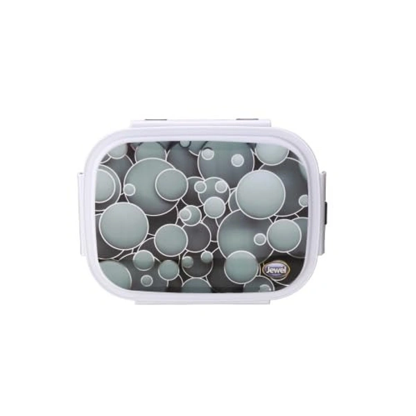 Jewel Snap Steel Big Insulated Stainless Steel Lunch Box with Partition | Compact Tiffin Box for Kids & Adults | Stylish Design with Quote | BPA-Free | Microwave Safe Lid - 550 ML, Multi-color
