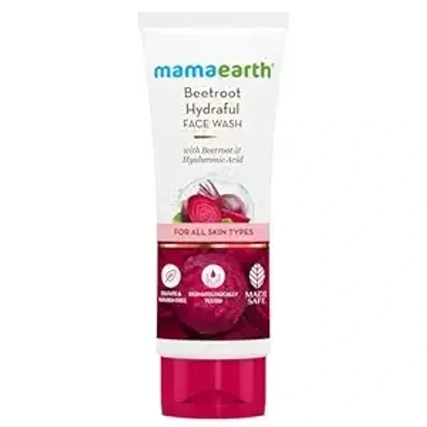 Mamaearth Beetroot Gentle Face Wash&Hyaluronic Acid For Hydrated Pink Glow -100Ml|Gently Cleanses|Hydrates&Soothes