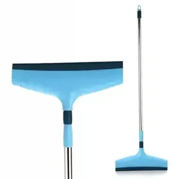 BRW impex Plastic Floor Squeegee Wiper with Telescopic Handle Durable, Ergonomic, and Efficient Cleaning Solution for Sparkling Floors for Bathroom, Kitchen, 30 CM, Pack of 1, Blue