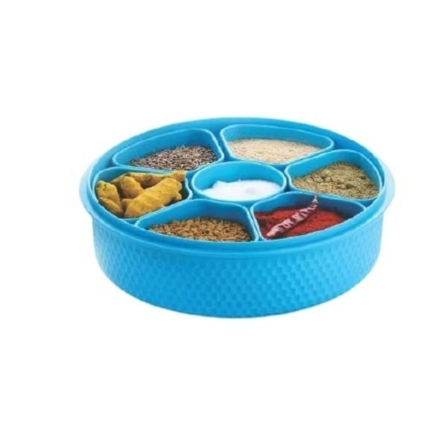 APEX KITCHENWARE ARTICLES Plastic Masala Rangoli Box - 7 Sections - 700 ml, 1 Piece, - 700 ml, Multi-color