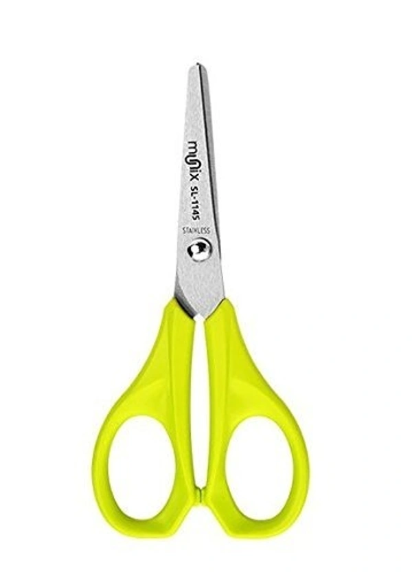 Munix SL-1145 Scissors | Stainless Steel Blades | Round tips for safety|  - 120 mm, Multi-color