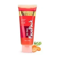 Jovees Herbal De-Tan Face Pack | Contains Wheat Germ and Carrot | For Tan Removal and Skin Revitalization | Bright and Glowing Skin | 100% Herbal | Paraben And Alcohol Free | 100gm