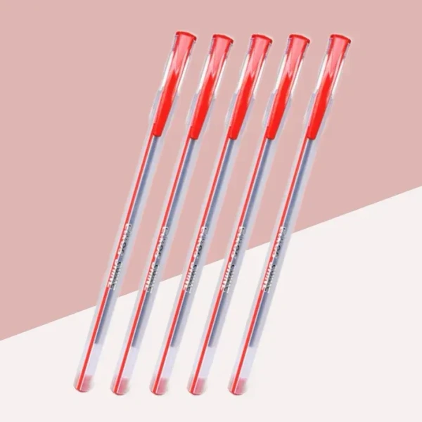 Elkos Shine Df Ball Pens –  ( Pack of 5 ) - Red