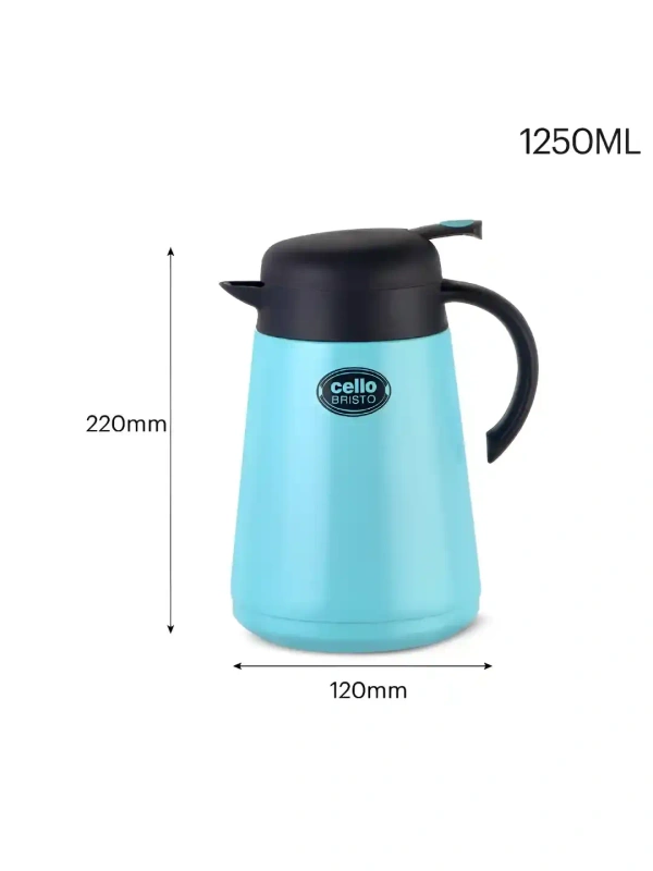 Cello Duro Coffee Style Gift Set of 3 Pcs | Vacusteel Carafe | Hot and Cold Carafe | Double Walled Vaccum Insulation Tea/Coffee Pot | (1 Flask & 2 Mugs), Grey - 1 Flask*600 ML | 2 Mugs*230 ML, Grey