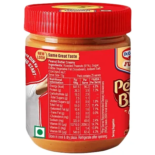 Dr.Oetker FunFoods Creamy Peanut Butter, 375 g Jar