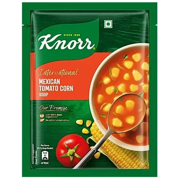 Knorr International Mexican Tomato Corn Soup - Real Vegetables, No Added Preservatives, 50 g - 50G