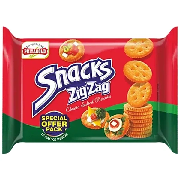 Priyagold Snacks ZigZag - Classic Salted Biscuits, 350 g