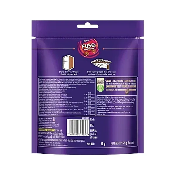 Cadbury Fuse Peanut & Caramel Filled Chocolate Mini Treats - 93 g (6 x 15.5 g)