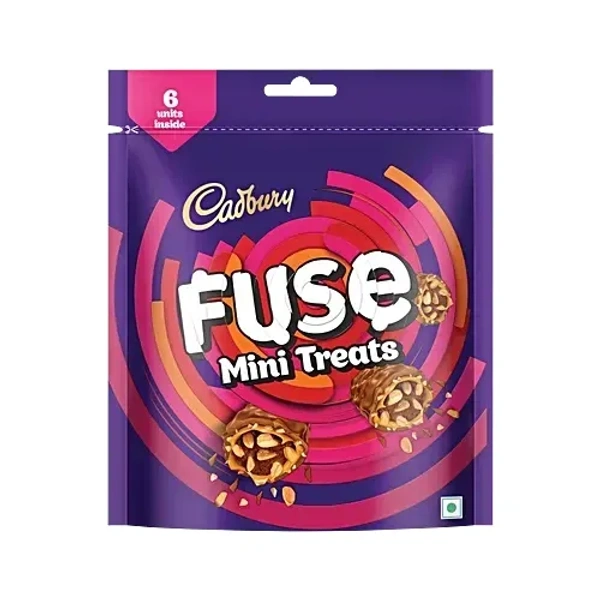 Cadbury Fuse Peanut & Caramel Filled Chocolate Mini Treats - 93 g (6 x 15.5 g)