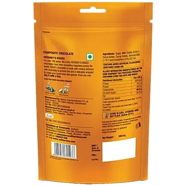 Hershey's Kisses Almonds Chocolate - 100.8G