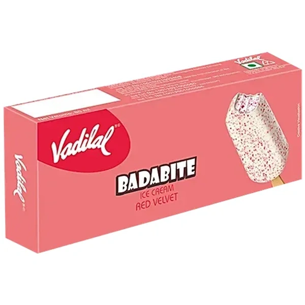 Vadilal Red Velvet Badabite Ice Cream, 75 ml