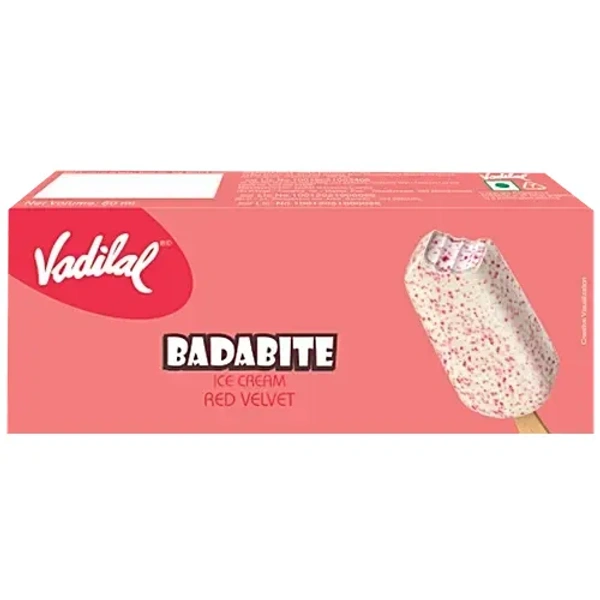 Vadilal Red Velvet Badabite Ice Cream, 75 ml