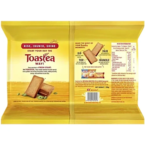 Britannia Toastea Premium Bake Rusk - With Real Elaichi - 700g