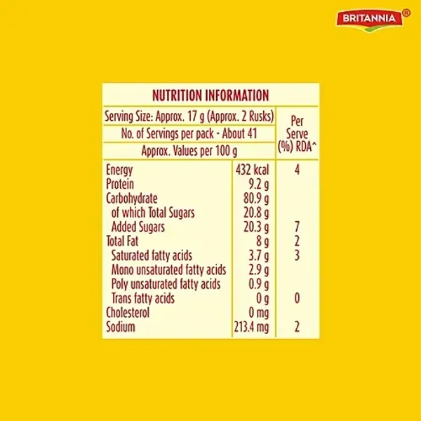 Britannia Toastea Premium Bake Rusk - With Real Elaichi - 700g