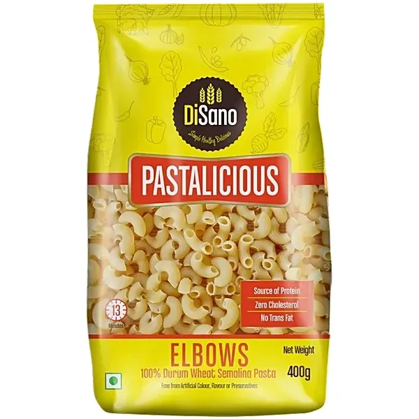 Disano Elbow Macaroni Pasta - 100% Durum Wheat, 400 g