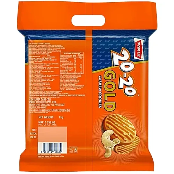 Parle 20-20 Gold Cashew Almond Cookies, 1 kg