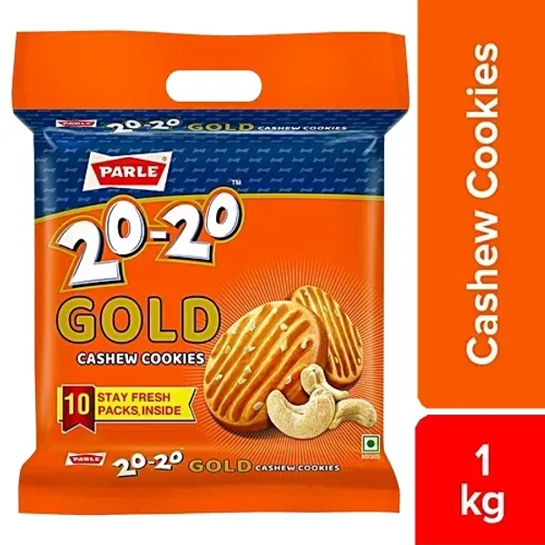 Parle 20-20 Gold Cashew Almond Cookies, 1 kg