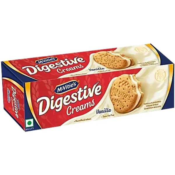 McVitie's Digestive Creams Vanilla Flavoured Wheat Sandwich Biscuits, 100 g
