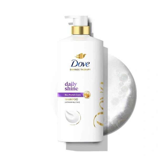 Dove Daily Shine Shampoo 340 ml|| For Dry and Damaged|| Strengthening Shampoo Gives Smooth and Strong Hair - Mild for Men & Women 8909106035690