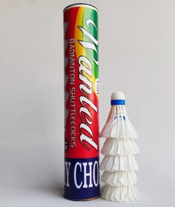 VSH Sports Wanted Feather Badminton Shuttlecocks, White, Pack of 10, Medium Slow (10)