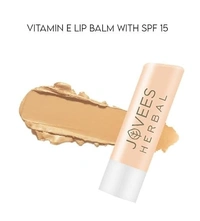 JOVEES Herbal Vitamin E Lip Balm with SPF 15 For Soft, Glossy And Supple Lips | 24 Hour Hydration | Rejuvenates Dark, Pigmented, Dry, Chapped And Sun Damage Lips- 5g, Beige