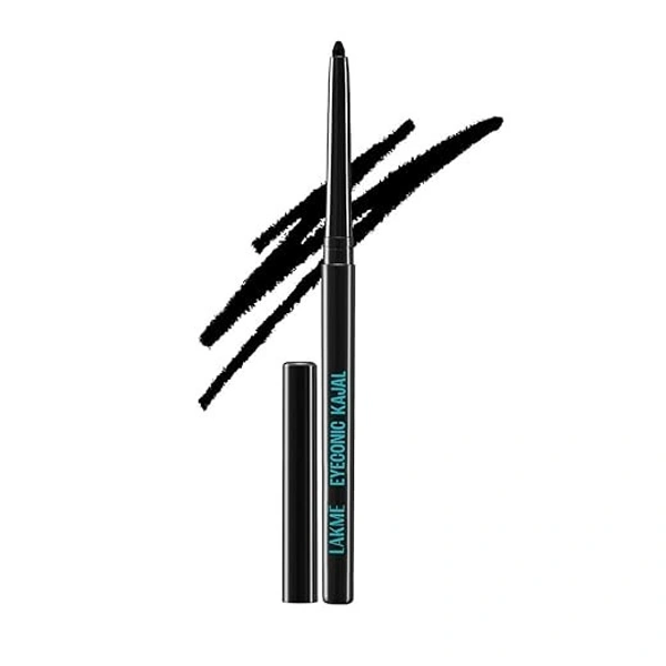 Lakme Eyeconic Black Kajal, Twist Up Pencil - Waterproof, Smudge Proof & Long Lasting - 0.7, Black