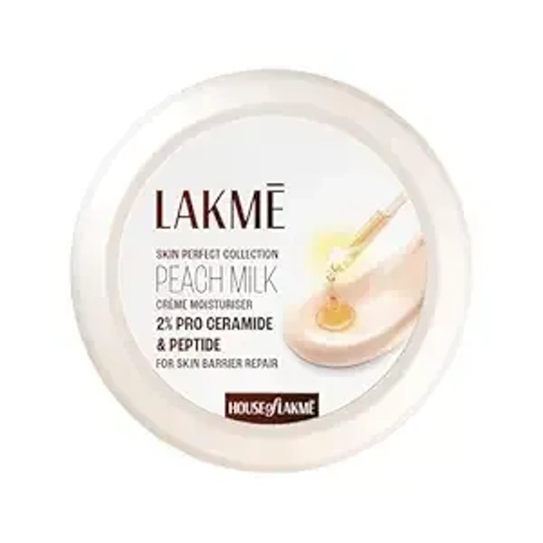 Lakmé Peach Milk Creme Moisturizer with 2% Pro-Ceramide & Peptides | Repairs Damaged Skin Barrier & Gives Intense Hydration | For Dry, Normal & Sensitive 200g - 200g