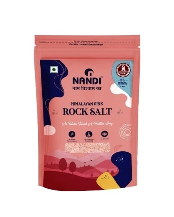 Nandi Himalyan Pink Rock Salt NANDI नाम विश्‍वास का Pink Salt | 500GM