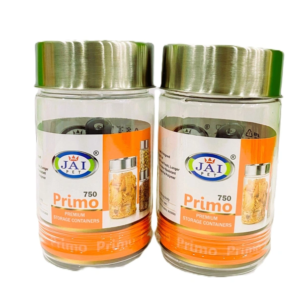 Jai Pet - Primo Stainless Steel Air tight Container Deluxe Jar - 750, Stainless Steel