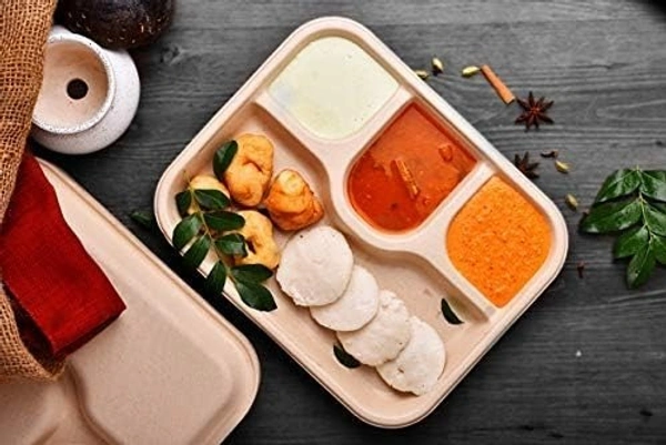 chuk 4 compartment disposel plate 10pcs  - 10 pcs