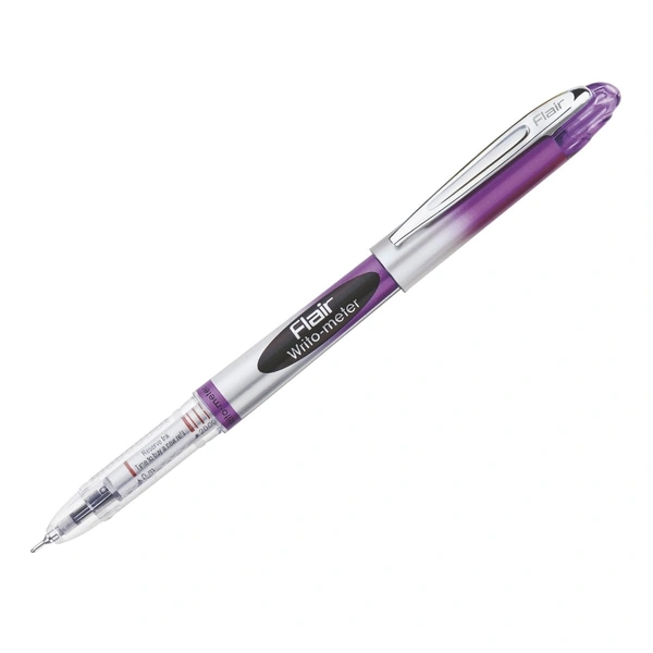 FLAIR Writometer 0.6mm Ball Pen Box Pack | Our Longest Writing Pens | Writes Upto 10,000 Meters | Smooth Ink Flow System Ensures Smooth & Comfortable Writing Experience | Blue Ink, 