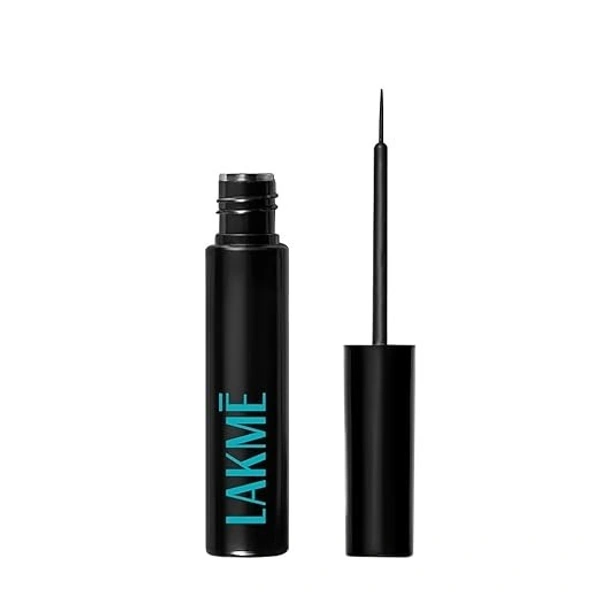 Lakme Eyeconic Liquid Eye Liner, Black, Long Lasting Matte Waterproof Liner - Smudge Proof, Transfer Proof Eye Makeup for 24 hrs - 4.5ML, Black