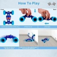 DTX Telescopic Car Toy Double Sided Pull Stunt Action Car | Non-Electric Stunt Cars |  - 25x15x5 cm, Multi-color