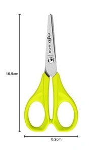 Munix SL-1145 Scissors | Stainless Steel Blades | Round tips for safety|  - 120 mm, Multi-color
