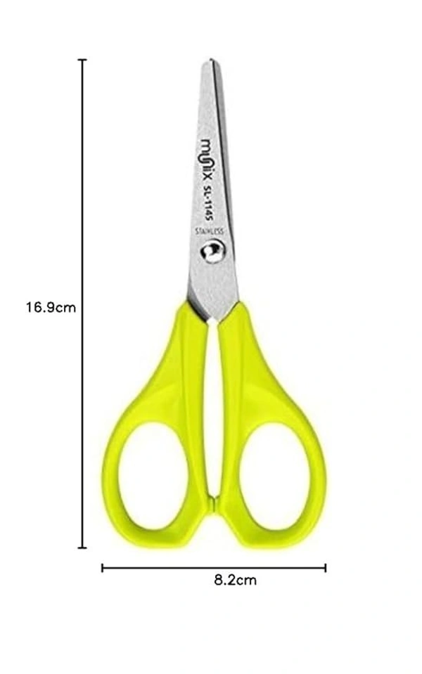 Munix SL-1145 Scissors | Stainless Steel Blades | Round tips for safety|  - 120 mm, Multi-color