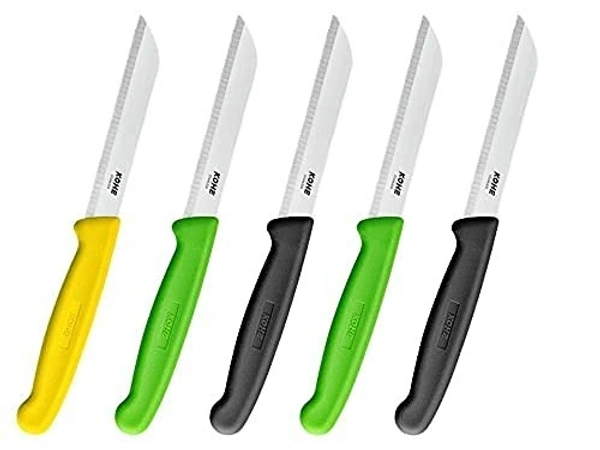 KOHE Standard Serrated Multipurposes Stainless Steel Kitchen Knife - 188 mm, Black