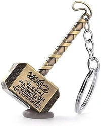 Marvel Thor Hammer - Marvel Avengers Superhero Metal Keychain & Keyring for Bikes, Cars, Bags, Home, Cycle, Men, Women, - Metalic