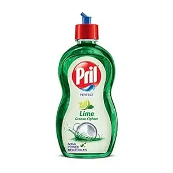 Pril Lime Liquid Dishwash Gel - 425ml | Dish Cleaning Liquid Gel with German Technology - Active Power Molecules Leaves No Residue, Grease Cleaner For All Types of Utensils 8902102163695 - 425 ml, Green