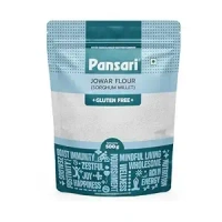 Pansari Jowar Flour 500gm – Gluten-Free Sorghum Flour| High in Protein, Controls Blood Sugar, Boosts Immunity, Improves Digestion - 500G